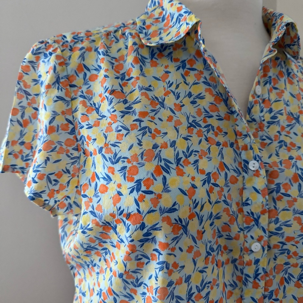L.L. Bean Cotton Floral Blouse